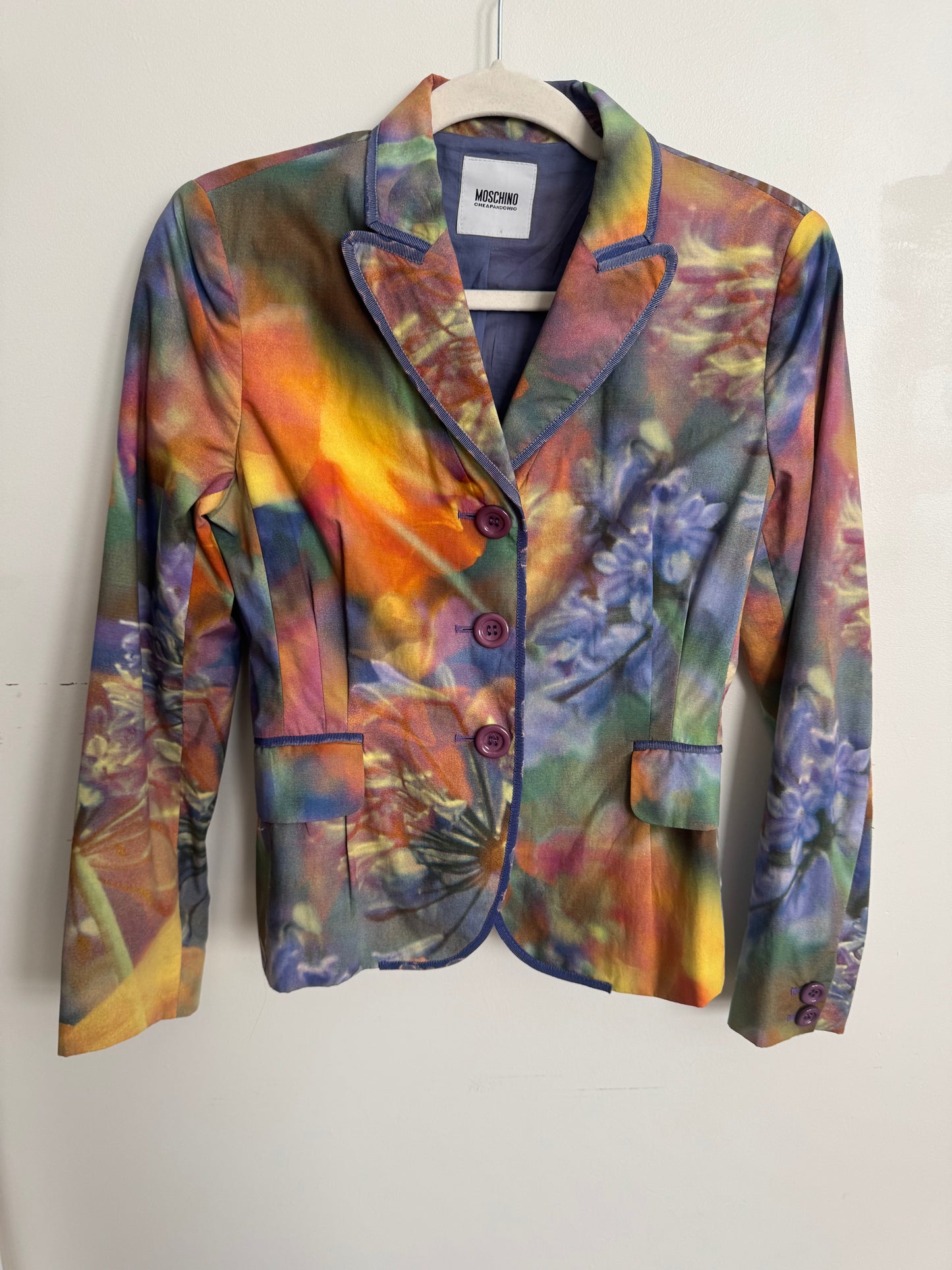 Moschino cheap and chic watercolor cotton blazer S