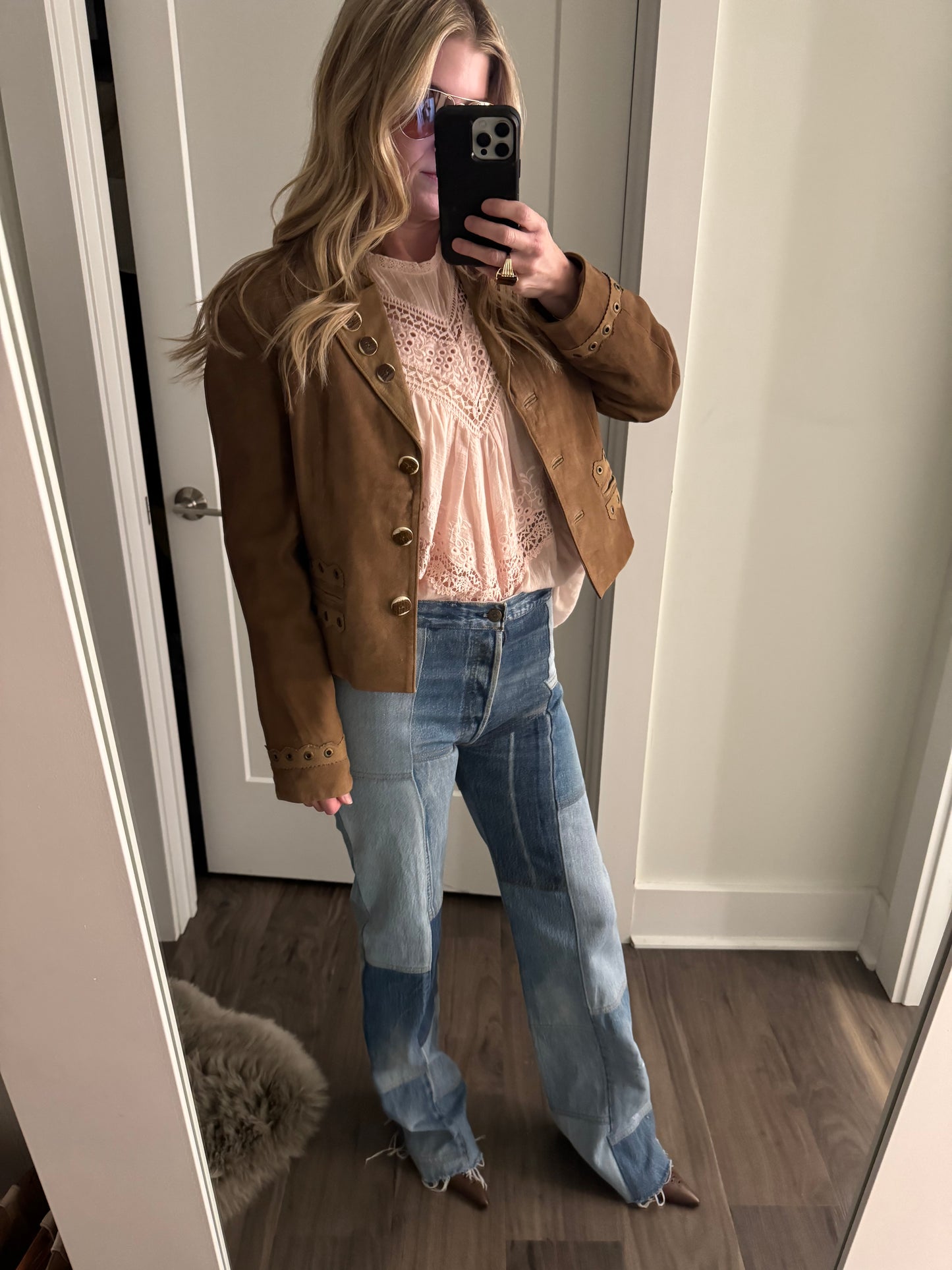 Tyrolian brown suede jacket S