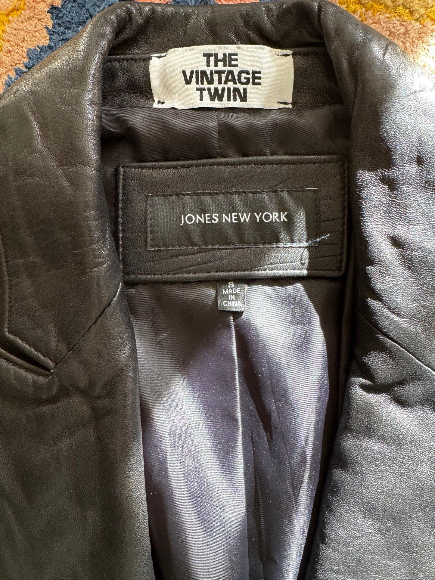 Jones NY/Vintage Twin lambskin leather blazer S