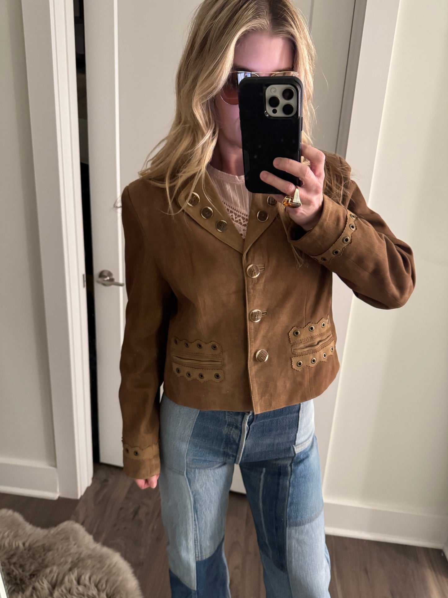 Tyrolian brown suede jacket S