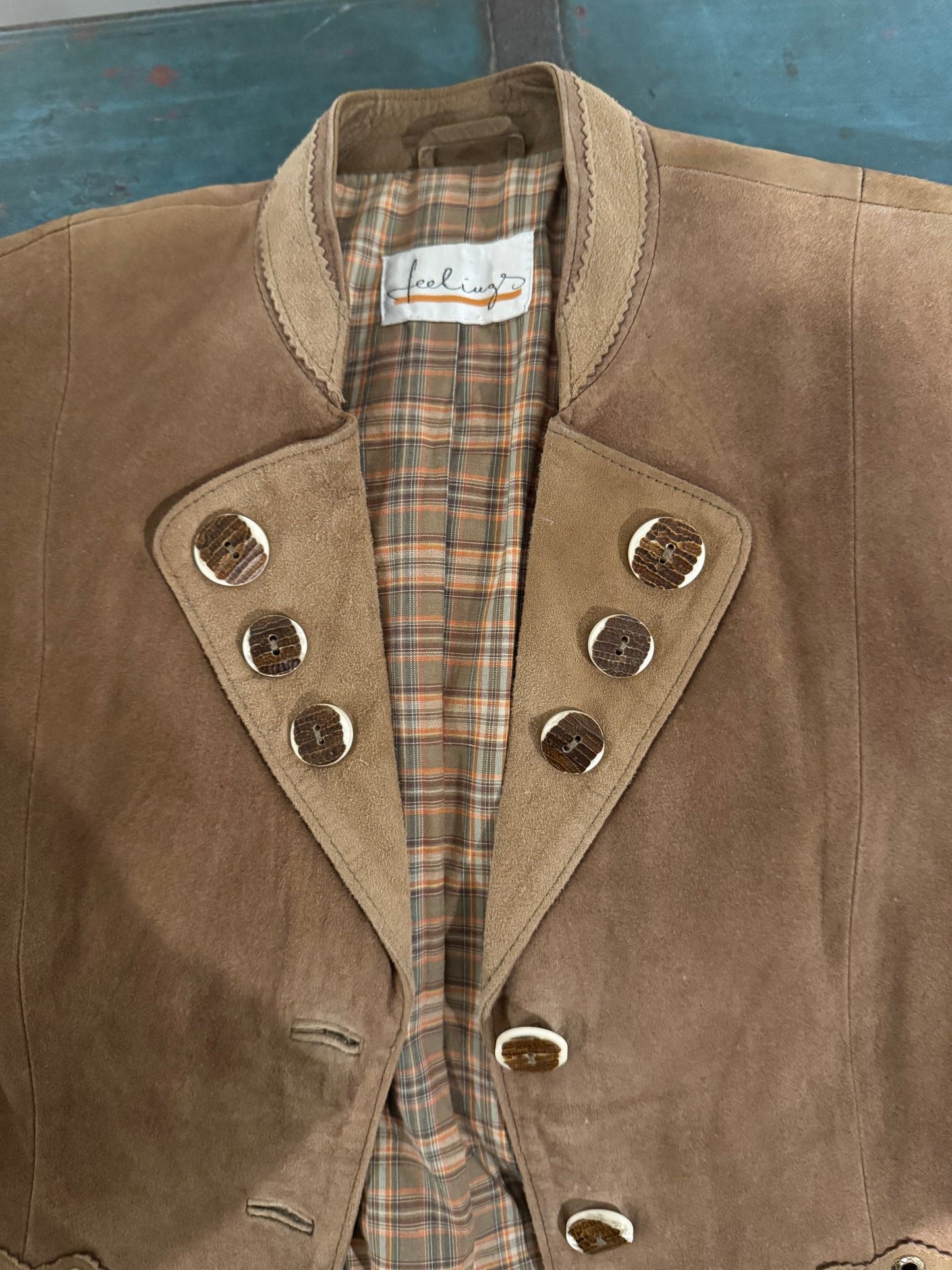 Tyrolian brown suede jacket S